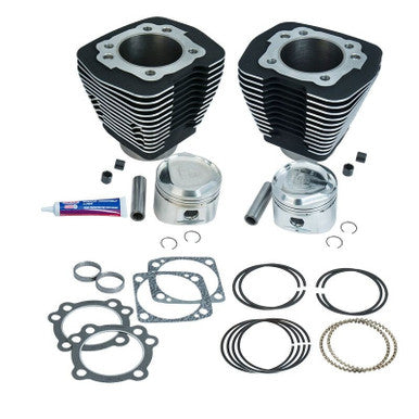 S&S Cycle 91-7713 S&S Cylinder 84-99 BT w/Super Stock Cylinder Heads 80in 3 1/2in Bore Cylinder & Piston Kit - WBlack