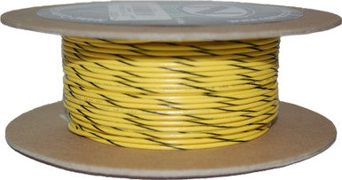 Namz Custom Cycle #NWR-40-100 - #18-Gauge Yellow/Black Stripe 100' Spool Of Primary Wire