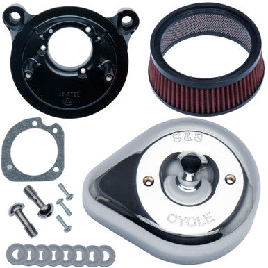 S&S Cycle 170-0770 S&S Cycle 84-99 BT w/ Super E/G Carb Stealth Air Cleaner Kit w/ Chrome Slasher Teardrop