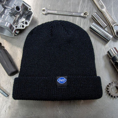 S&S Cycle #510-0584 - Hat, Beanie, S&S Cycle, Flexfit, Black