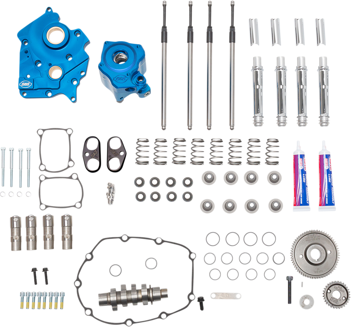 S&S Cycle 310-1119 - Cam Chest Kit with Plate - Gear Drive - Oil Cooled - 540 Cam - Chrome Pushrods - M8