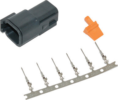 Namz Custom Cycle #MDR-6B - Deutsch Dtm 6-Pin Blk Receptcl W/6 Trmnls/Wdglck Hd74106-98bk