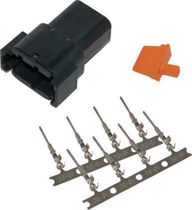 Namz Custom Cycle #MDR-8B - Deutsch Dtm 8-Pin Blk Receptcl W/8 Trmnls/Wdglck Hd74108-98bk