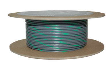 Namz Custom Cycle #NWR-85-100-20 - 100' Spool 20-Gauge Wire (Gray/Green Stripe)