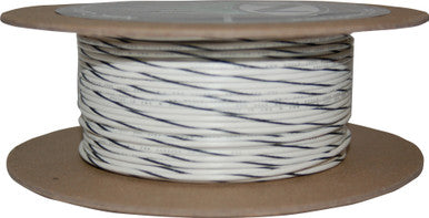 Namz Custom Cycle #NWR-90-100-20 - 100' Spool 20-Gauge Wire (White/Black Stripe)