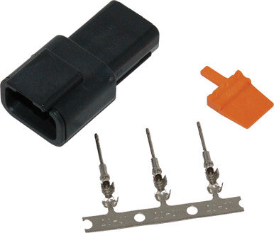 Namz Custom Cycle #MDR-3B - Deutsch Dtm 3-Pin Receptacle W/3 Trmnls/Wdglck Hd74103-98bk