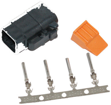 Namz Custom Cycle #MDP-4B - Deutsch Dtm 4-Pin Black Plug W/4 Trmnls/Wdglck Hd74114-98bk