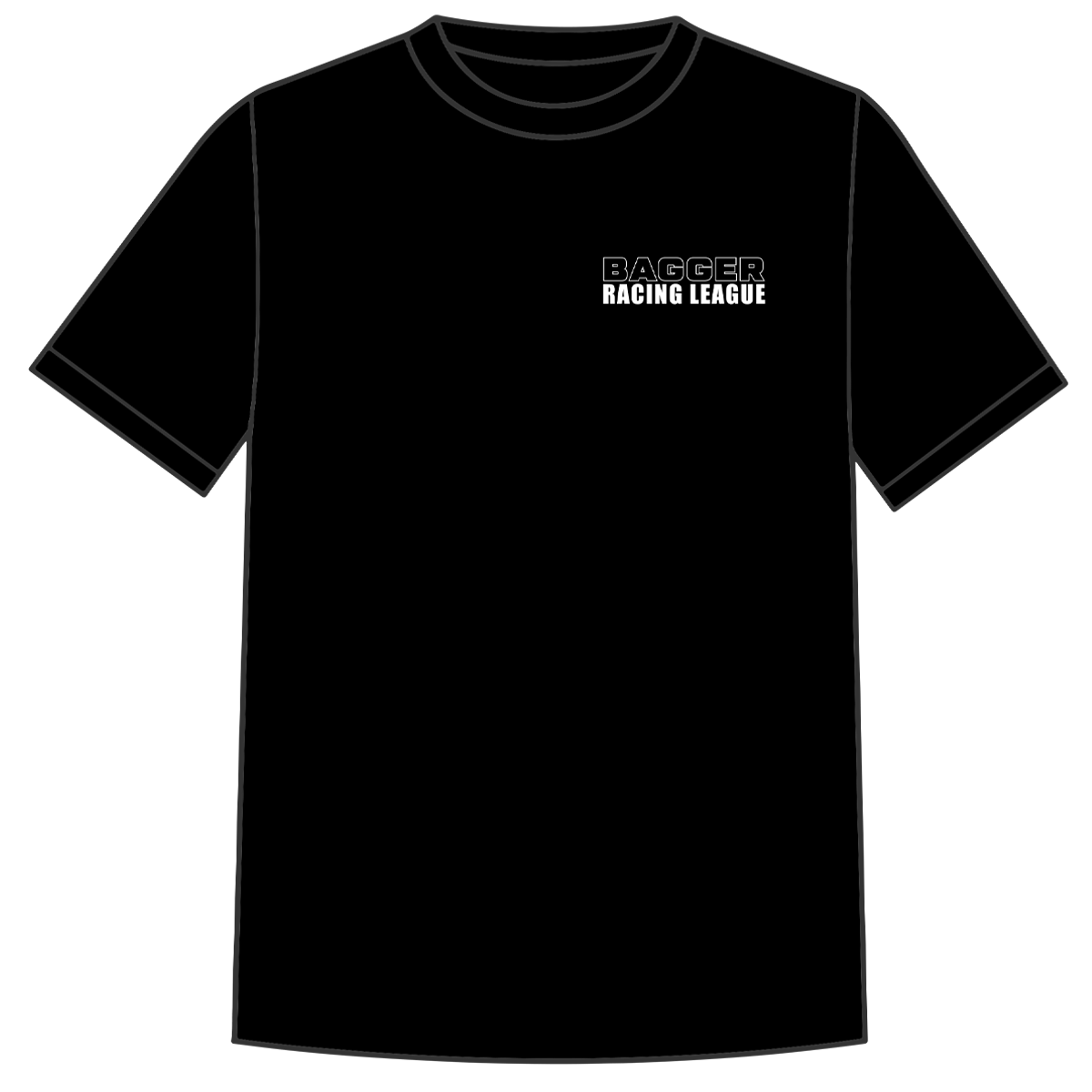 Bagger Racing League Black T-Shirt - Blue Roadglide