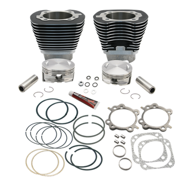 S&S Cycle 910-0222 S&S Cycle 99-06 w/ 89cc/91cc Heads 4 1/8in Bore Cyl & Piston Kit For 124in Hot Set Up Kit - Wblack