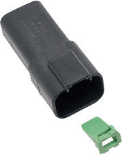 Namz Custom Cycle #DR-4B - 4-Wire Black Deutsch Rcptcl & Wdglck Hd# 72104-94bk