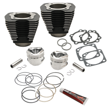 S&S Cycle 91-7707 S&S Cycle 84-99 BT 96in 3-5/8in Big Bore Cylinder & Piston Kit For S&S SH96 Engines - Wrinkle Black