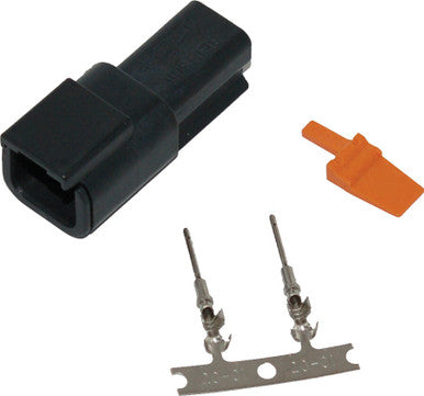 Namz Custom Cycle #MDR-2B - Deutsch Dtm 2-Pin Blk Receptcl W/2 Stmpd Trmnls Hd 74102-98bk