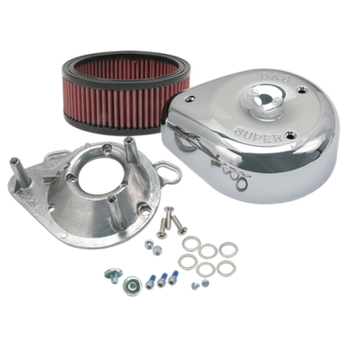 S&S Cycle 17-0498 S&S Cycle 95-16 BT w/ S&S Single Bore TB Teardrop Air Cleaner Kit Chrome Cover