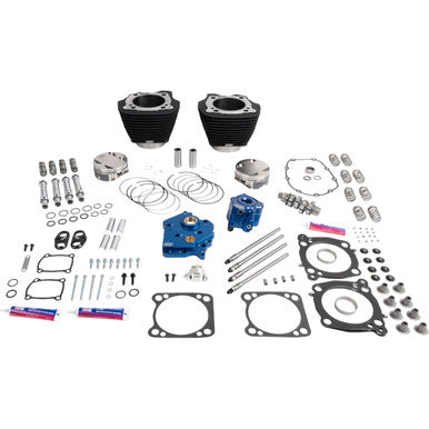 S&S Cycle #310-1389 - 132" Power Package - HPT496 - Chain Drive - Oil Cooled - Black w/o Highlights - 114"/117" M8
