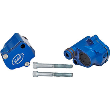 S&S Cycle #900-1186 - Billet Head Breather Kit - Anodized Blue - M8