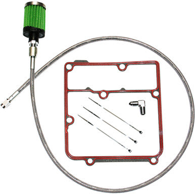 Feuling Parts #3070 - Oil Tank Breather Kit - Stainless - 99'-05' Dyna