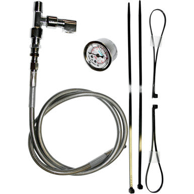 Feuling Parts #9018 - Remote Oil Pressure Gauge/Line Kit - Stainless/Chrome - HD