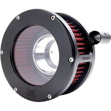 Feuling Parts #5464 - BA Air Cleaner Kit - Black/Clear with Red Filter - '93-'99 Evolution Big Twin