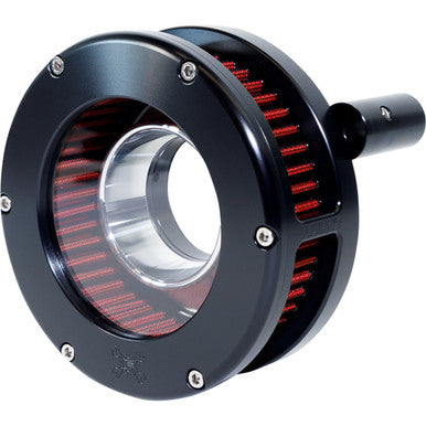 Feuling Parts #5444-S - Slim BA Air Cleaner Kit - Black/Clear - Red Filter - Twin Cam