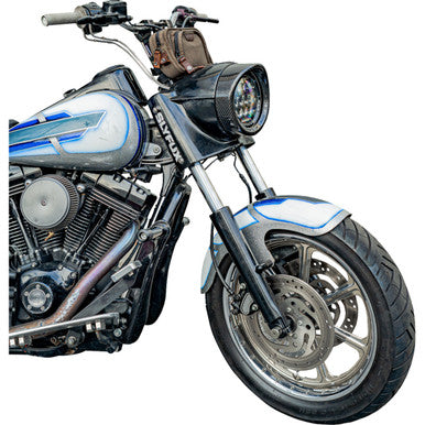Slyfox #1508-3111 - Headlight Trim w/ Visor - 7" - Gloss