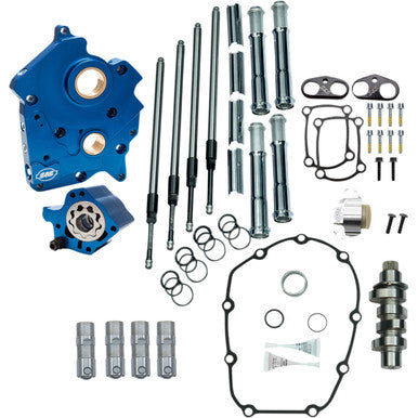 S&S Cycle #310-1004B - Cam Chest Kit with Plate - Chain Drive - Oil Cooled - 475 Cam - Chrome Pushrods - M8