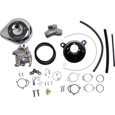 S&S Cycle #110-0151 - Super E Carburetor with Stealth Air Cleaner Kit - Chrome - Twin Cam