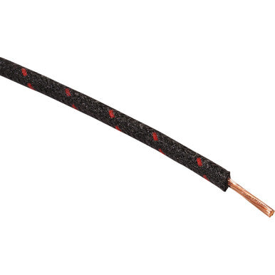 Namz #NCBW-02 - Cloth-Braided Wire - 25' Spool - 16-Gauge - Black/Red
