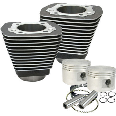 S&S Cycle #910-0182 - Cylinder & Piston Kit - 80" - Evolution Big Twin - Wrinkle Black
