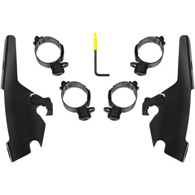 Memphis Shades #MEB2044 - Batwing - Mounting Kit - Black - FLSB