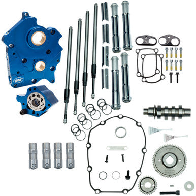 S&S Cycle #310-1005A - Cam Chest Kit with Plate - Gear Drive - Oil Cooled - 465 Cam - Chrome Pushrods - M8