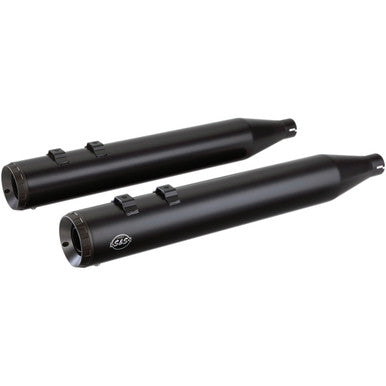 S&S Cycle #550-0690 - Grand National Slip-On Mufflers - Black - FLT '95-'16