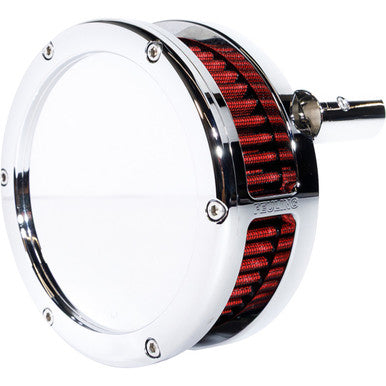 Feuling Parts #5467-S - Slim BA Air Cleaner Kit - Chrome - Red Filter - '93-'99 EVO Big Twin
