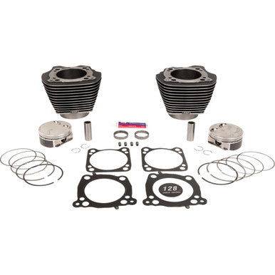 S&S Cycle #910-0733A - Cylinder Kit - 128" Big Bore - Black Granite w/Highlights - 114"/117" M8