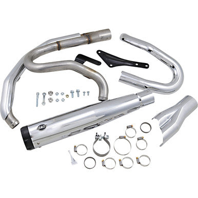 S&S Cycle #550-0858 - 2:1 Exhaust for M8 Softail - Chrome