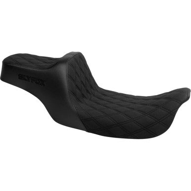 Slyfox #4702C-SlyFox - High Noon Seat - Double Diamond - Black Logo - Black Stitch - FLH/FLT '97-'07
