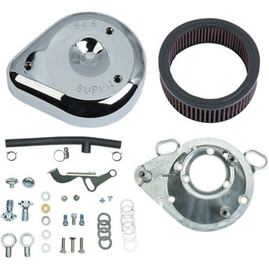 S&S Cycle #17-0404 - Teardrop Air Cleaner Kit - Chrome - S&S® Super E&G Carburetor Only
