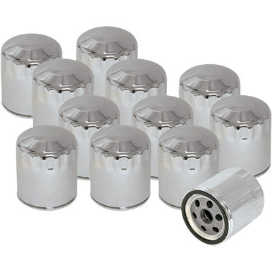 S&S Cycle #310-0240 - Oil Filters - Chrome - 12-Pack