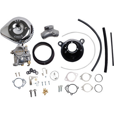S&S Cycle #110-0147 - Super G Carburetor with Stealth Air Cleaner Kit - Chrome - Evolution Big Twin