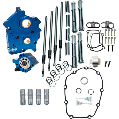 S&S Cycle #310-1263A - Cam Chest - Oil Cooled - Chain Drive - Chrome Pushrod Tubes - M8