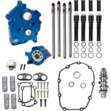 S&S Cycle #310-1379A - Cam Chest Kit - Oil Cooled - Chain Drive - 496 Cam - Black Pushrod Tubes - M8