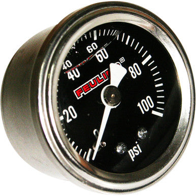 Feuling Parts #9043 - Liquid Filled Oil Pressure Gauge - 1.5" Dial - 1/8" Back Port - Black Face