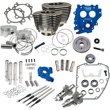 S&S Cycle #330-0665 - 100" Power Package - 585GE - Gear Drive - Wrinkle Black - Twin Cam 88
