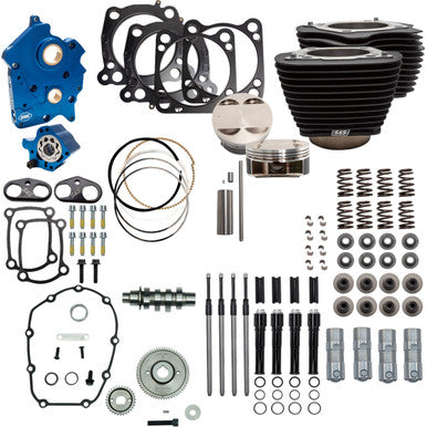 S&S Cycle #310-1059D - Power Pack - Oil Cooled - 550G - Wrinkle Black w/o Highlight - Black Pushrod Tubes - M8