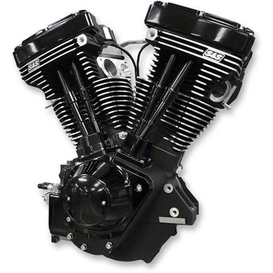 S&S Cycle #310-0829 - V111 Long-Block Engine - Black Edition - '84-'99 Custom Chasis w/Alternator Style Primary