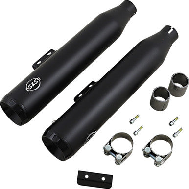S&S Cycle #550-0754B - Grand National Slip-On Mufflers - 50-State - Guardian Black - M8 Softail