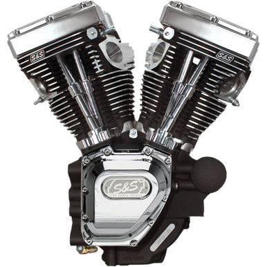 S&S Cycle #310-0883A - T143 Long Block Engine - Wrinkle Black and Chrome - Dyna