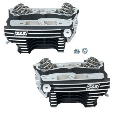 S&S Cycle 90-1361 S&S Cycle 84-99 BT Super Stock Cylinder Heads - Wrinkle Black Aluminum Finish
