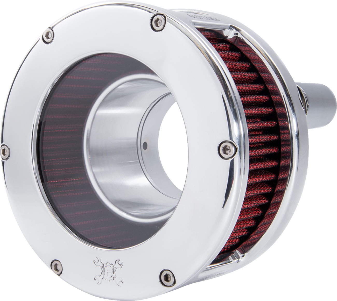 Air Cleaner - BA Series - Chrome - Clear Cover - Red - M8
