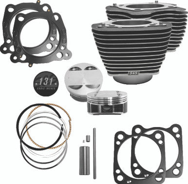 S&S Cycle 910-0762 S&S Cycle 2017+ M8 Models 4.250in Bore 4-5/8in Stroke Cylinder Kit - Wrinkle Black w/ Highlight