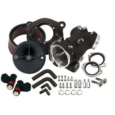 S&S Cycle #170-0253 - Induction, Kit, T143, 70mm Throttle Hog, Stealth Air Cleaner Kit, Throttle By Wire, 2008-up bt Touring
